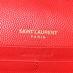 Grain De Poudre Matelasse Chevron Monogram Chain Wallet Rouge Eros