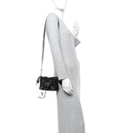 Chevre Silver Metallic Edge Hardware Nano City Black