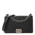 Caviar Quilted Medium Boy Flap Black