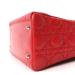 Lambskin Cannage Medium Lady Dior Red