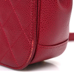 Caviar Mini Carry Around Flap Bag Red