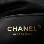 Shiny Calfskin Quilted Mini Chanel 22 Black