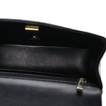 Lambskin Quilted Mini Top Handle Rectangular Flap Black