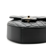 Lambskin Quilted Large CC In Love Heart Bag Black