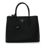 Saffiano Cuir Medium Double Bag Black Mughetto