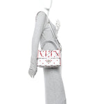 Lambskin Be My VLTN Print Candystud Top Handle Bag White Red Black