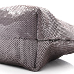 Sequin Medium Donut Chain Flamenco Knot Clutch Grey
