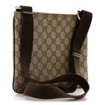 GG Supreme Monogram Small Flat Messenger Bag Dark Brown