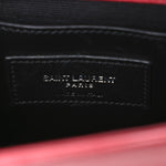 Calfskin Crocodile Embossed Small Classic Monogram Kate Tassel Satchel Red