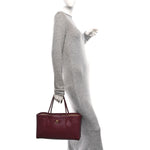 Calfskin Archetype Small Shopping Tote Dark Burgundy