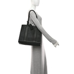 Grained Calfskin LV Aerogram Tote Black