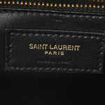 Calfskin Crocodile Embossed Gaby Satchel Black