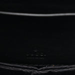 Sequin Lizard Embossed GG Mini Bamboo 1947 Top Handle Chain Bag Black White