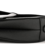 Grained Calfskin Mini Saddle Bag Black
