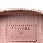 Caviar Quilted Clutch with Chain Light Pink