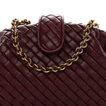 Nappa Intrecciato Small The Lauren 1980 Clutch With Chain Barolo
