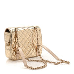 Mirror Calfskin Metallic Calfskin Quilted Hollywood Boulevard Backpack With Coin Purse Gold