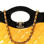 Patent Calfskin Quilted Mini 31 Shopping Bag Yellow Black