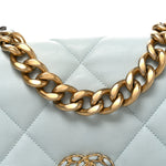 Lambskin Quilted Large Chanel 19 Flap Light Blue