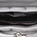 Nappa Vertical Matelasse Medium Maxi Horsebit Chain Shoulder Bag Grey