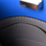 Cuoio Romano Vitello Cover Bi-Color Peekaboo I See U X Cross Satchel Bleu Royal Acciaio