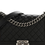 Caviar Quilted Medium Boy Flap Black