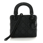 Ultra Matte Calfskin Cannage Mini Lady Dior Black
