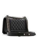 Caviar Quilted Small Boy Flap Black