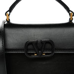 Calfskin Mini VSling Top Handle Bag Black