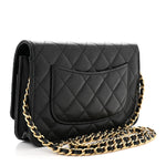 Caviar Quilted Wallet on Chain WOC Black