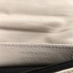 Chevre Silver Metallic Edge Hardware Envelope Clutch Gris Glace