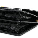 Calfskin Crocodile Embossed Large Monogram Sunset Black