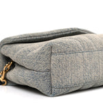 Denim Y Quilted Monogram Toy Loulou Crossbody Bag Grey