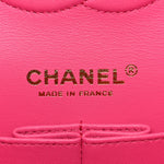 Caviar Quilted Medium Double Flap Dark Pink