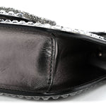 Crystal Suede Enamel Vlogo Small Loco Shoulder Bag Silver