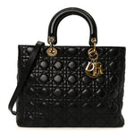 Lambskin Cannage Large Lady Dior Black
