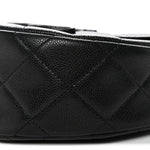 Caviar Quilted Small Messenger Flap Black