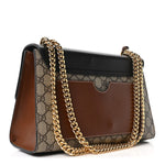 GG Supreme Monogram Calfskin Medium Padlock Shoulder Bag Beige Black Cuir