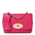 Small Classic Grain Calfskin Small Lily Flap Pink