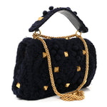 Cashmere Large Roman Stud Shoulder Bag Marine