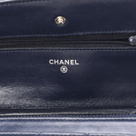 Lambskin Quilted Wallet On Chain WOC Navy Blue