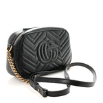 Calfskin Matelasse Small GG Marmont Chain Shoulder Bag Black