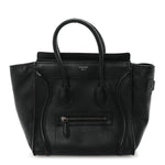 Drummed Calfskin Micro Luggage Black