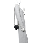 Lambskin Quilted CC In Love Heart Clutch With Chain Black
