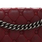 Nubuck Chesterfield Quilted Large Celtic Boy Flap Red
