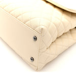 Caviar Lizard Quilted Medium Coco Handle Flap White