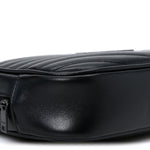 Calfskin Matelasse Monochrome Monogram Mini Lou Camera Bag Black