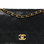 Lambskin Quilted Small Double Flap Black