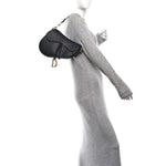 Grained Calfskin Saddle Bag Black