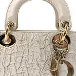 Lambskin Gathered Mini Lady Dior White